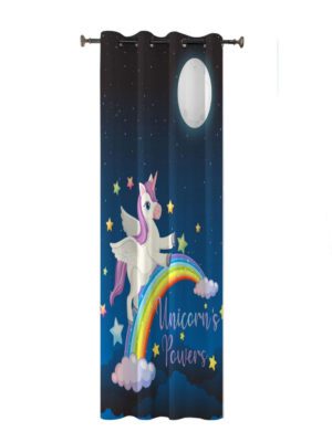 Unicorn Printed Kids Curtains for Kids Room, Nursery, Bedroom Playroom (4x7 Feet) Cute Curtain for Kids Room, Kids