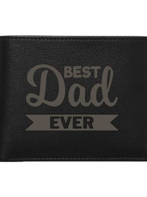 TheYaYaCafe Best Dad Ever Men's Leather Wallet - Voguish Black Fathers Day