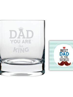 Yaya Cafe You are King Dad Whiskey Glass for Dad - Stelvio_325 ML