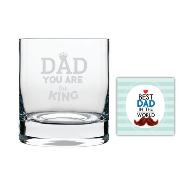 Yaya Cafe You are King Dad Whiskey Glass for Dad - Stelvio_325 ML