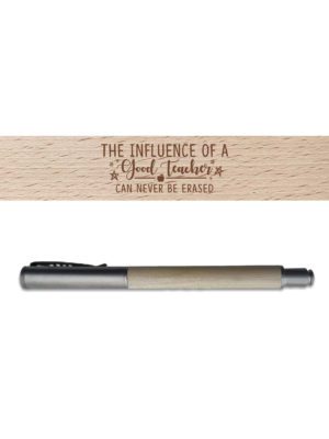 YaYa cafe Teacher's Day Gifts Handmade Wooden Pen with Pen Box The Influence of a Good teacher can Never be Erased Engraved -