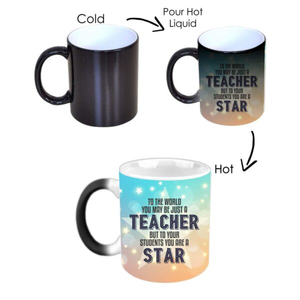 YaYa cafe™ Teachers Day Gift Combo, Star Teacher Mug, 5 Dairy Milk Chocolates, with Coaster