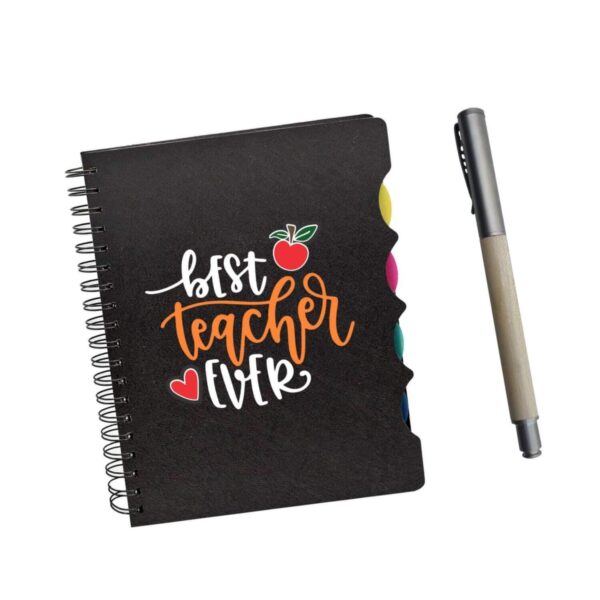 TheYaYaCafe® Birthday Gifts for Teachers, Best Teacher Ever Gift Combo - Printed Notebook A5 Size, 300 Ruled Pages, Pen with