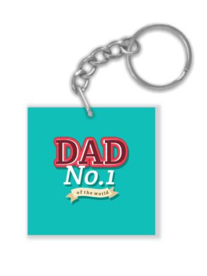 Yaya Cafe Fathers Day No. 1 Dad of The World Printed Keychain Keyring