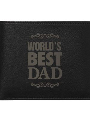 TheYaYaCafe Men's Voguish World Best Dad Leather Wallet - Black