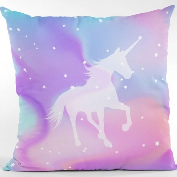 Birthday Gifts 12 x 12 Dream Moon Unicorn Printed Velvet Cushion (with Filler) Throw Pillow Sofa