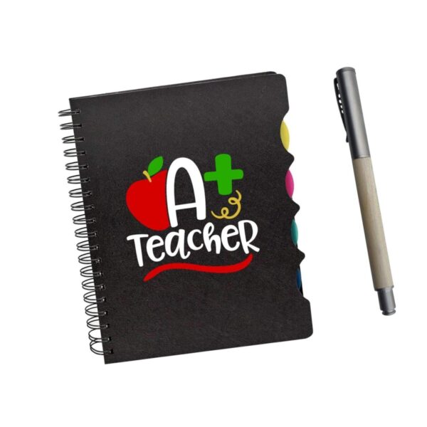 TheYaYaCafe® Birthday Gifts for Teachers, A Plus Teacher Gift Combo - Printed Notebook A5 Size, 300 Ruled Pages, Pen with