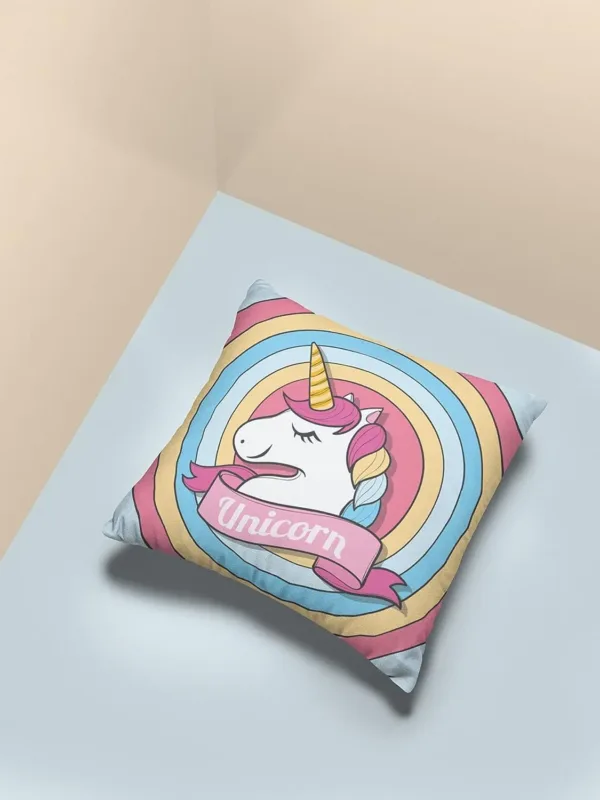 Birthday Gifts 12 x 12 Dream Moon Unicorn Printed Velvet Cushion (with Filler) Throw Pillow Sofa