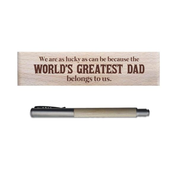YaYa cafe Birthday Gifts Father Handmade Wooden Pen with Pen Box You Are The Best Dad Ever Engraved - Rectangle