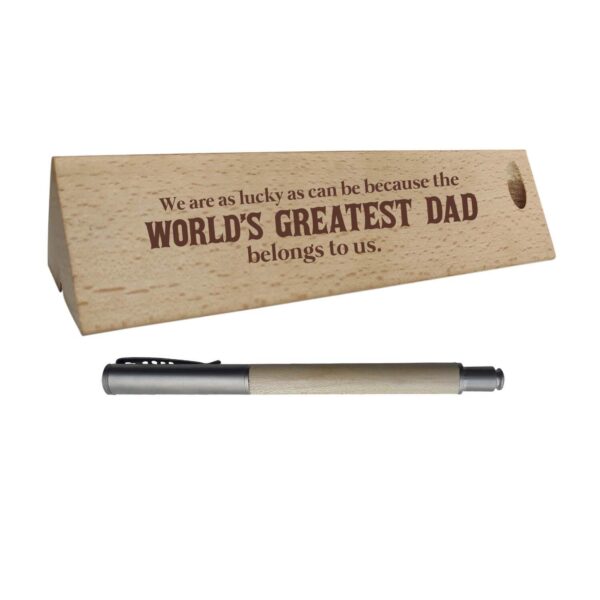 YaYa cafe Birthday Gifts Father Handmade Wooden Pen with Pen Box You Are The Best Dad Ever Engraved - Rectangle
