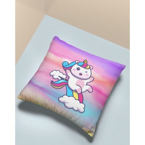 Birthday Gifts 12 x 12 Dream Moon Unicorn Printed Velvet Cushion (with Filler) Throw Pillow Sofa