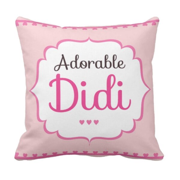 Yaya Cafe™ Birthday Gifts for Sister Adorable Didi Printed Cushion Cover 12 x 12 inches