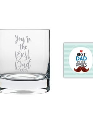 TheYaYaCafe You're The Best Dad Ever Whiskey Glass and Coaster for Father 325 ml