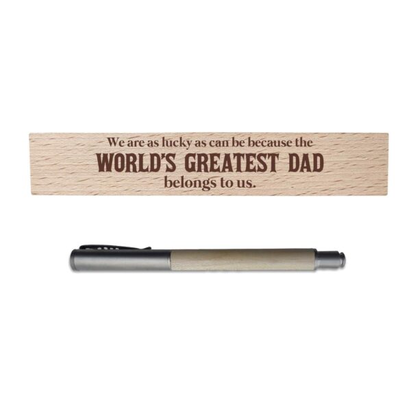 YaYa cafe Birthday Gifts Father Handmade Wooden Pen with Pen Box You Are The Best Dad Ever Engraved - Rectangle