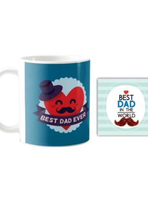 TheYaYaCafe Yaya Cafe Birthday Gifts for Father Best Dad Ever Coffee Mug with Coaster