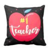 TheYaYaCafe Teachers Day Gifts Apple No. 1 Teacher Printed Cushion Cover (12 inch X 12 inch)