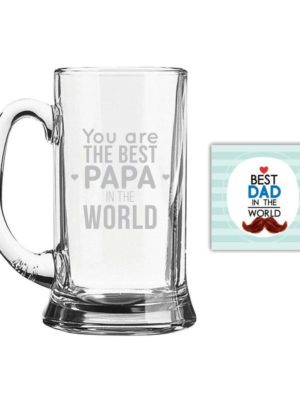 TheYaYaCafe Yaya Cafe Birthday Gifts for Father Best Papa Icon Beer Mug for dad - 580ml