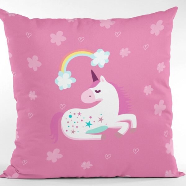 Birthday Gifts 12 x 12 Dream Moon Unicorn Printed Velvet Cushion (with Filler) Throw Pillow Sofa