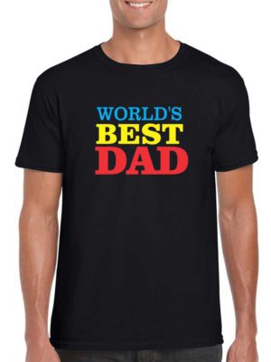 Fathers Day Colorful Worlds Best Dad Mens T-Shirt Cotton