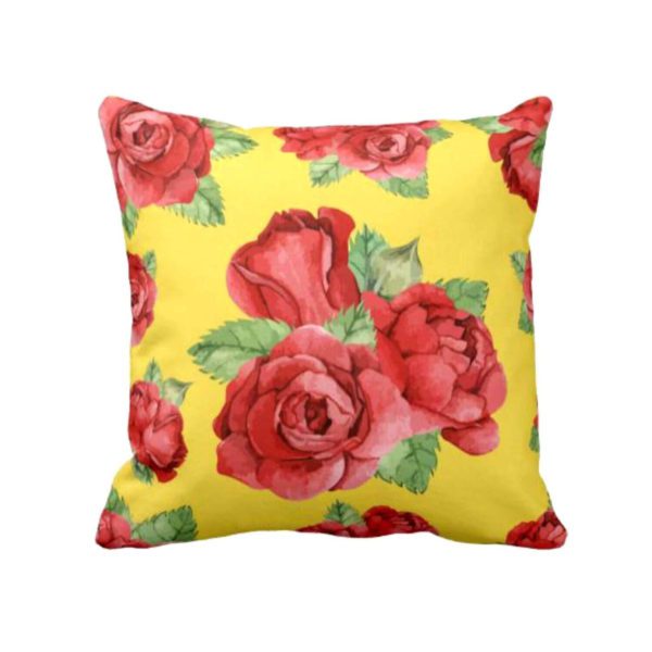 TheYaYaCafe® 12X12 inches Set of 2 Cushion Covers Angelic Rose Adorable Floral Flowers Printed Sofa Throw Pillows Multicolor