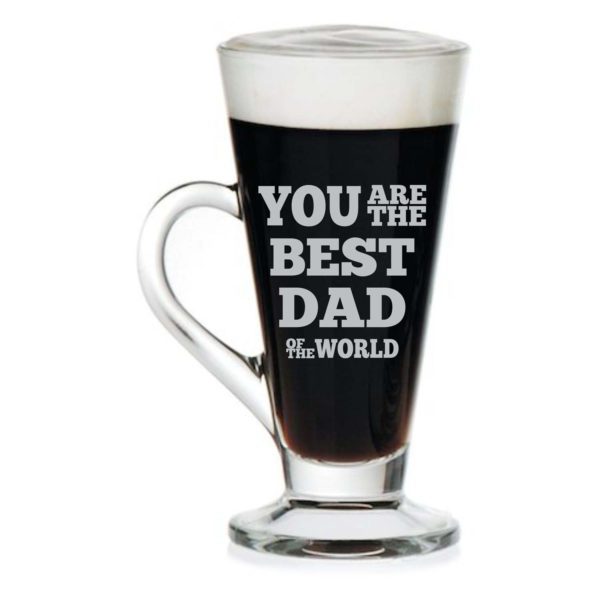 TheYaYaCafe Birthday Gifts for Father Worlds Best Dad Engraved Glass Tea Coffee Mug Cup with Coaster