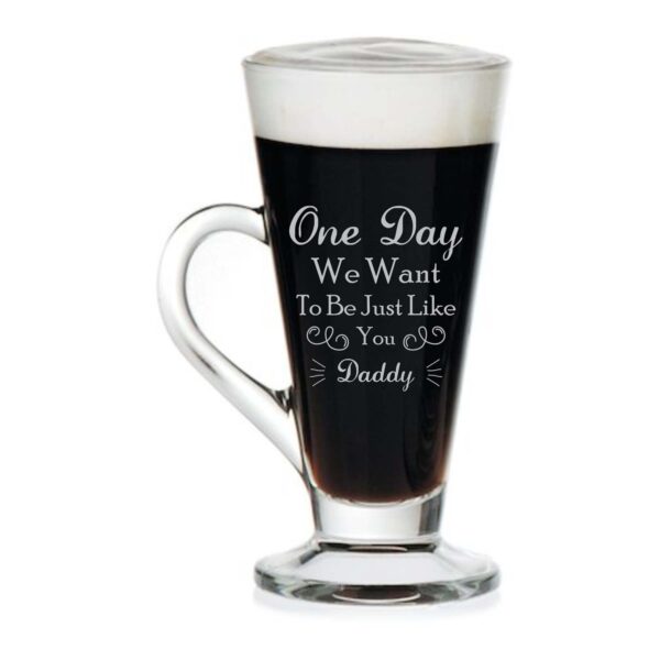 TheYaYaCafe Yaya Cafe Birthday Gifts for Father, Just Like You Daddy Engraved Glass Tea Coffee Mug Cup with Coaster