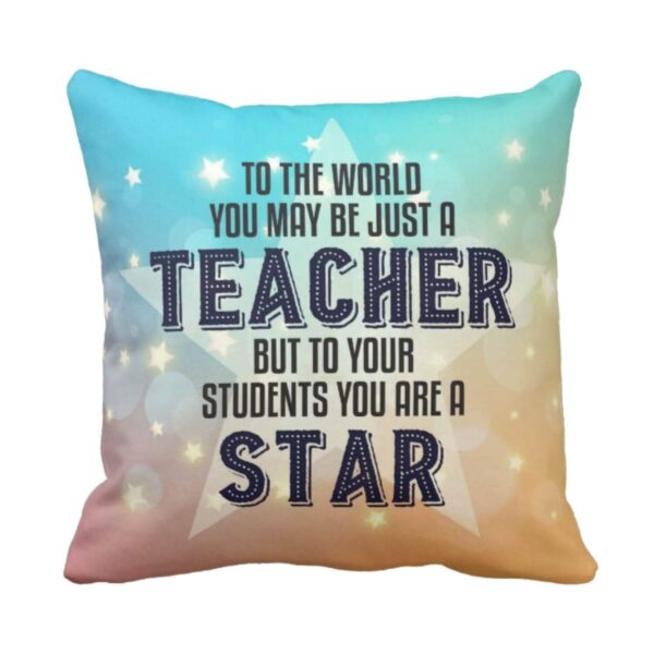 YaYa cafe™ Teachers Day Gift Combo, Star Teacher Mug, Cushion Cover, 5 Dairy Milk Chocolates, with Coaster