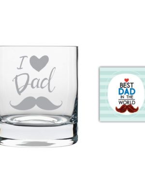 TheYaYaCafe I Love Dad Whiskey Glass for Father 325 ml