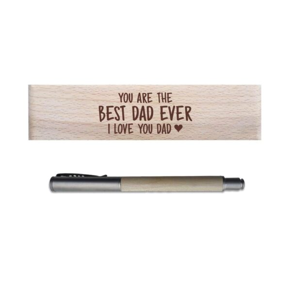 YaYa cafe Birthday Gifts Father Handmade Wooden Pen with Pen Box You Are The Best Dad Ever Engraved - Rectangle