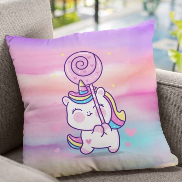 Birthday Gifts 12 x 12 Dream Moon Unicorn Printed Velvet Cushion (with Filler) Throw Pillow Sofa