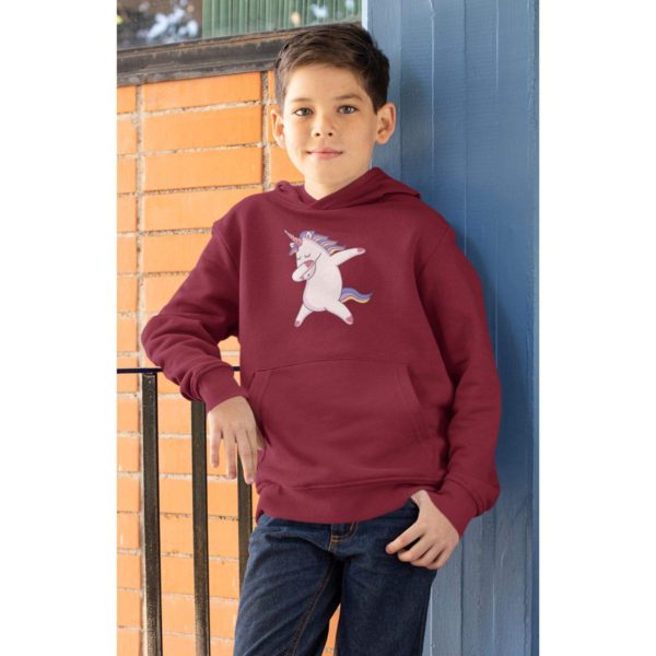 Kids Unisex Winterwear Hoodie Swag Unicorn Sweatshirt Black with Kangaroo Pockets