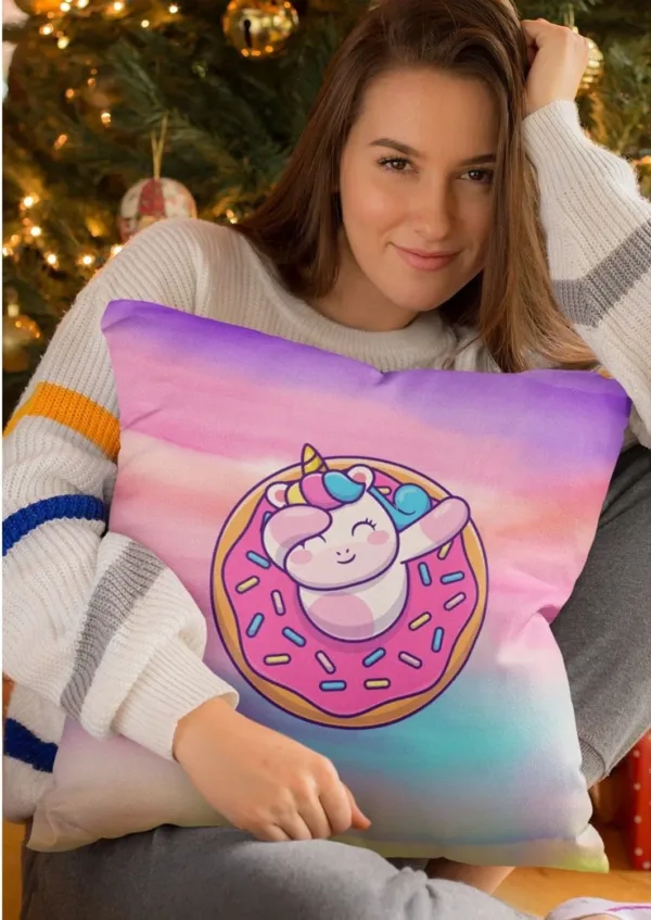 Birthday Gifts 12 x 12 Magic Unicorn Printed Velvet Cushion (with Filler) Throw Pillow Sofa