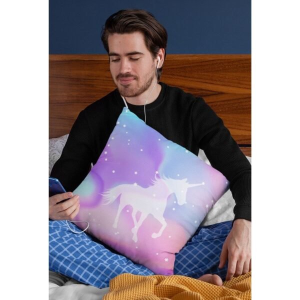 Birthday Gifts 12 x 12 Dream Moon Unicorn Printed Velvet Cushion (with Filler) Throw Pillow Sofa