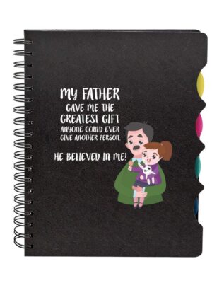 YaYa cafe A Father Is Neither An Anchor, But A Guiding Light Printed Notebook Diary for Father's Day (Black, 8.5 X 6 inches)