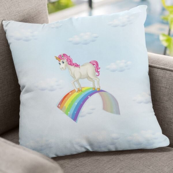 Birthday Gifts 12 x 12 Dream Moon Unicorn Printed Velvet Cushion (with Filler) Throw Pillow Sofa