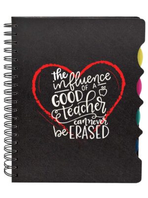 TheYaYaCafe® Birthday Gifts for Teacher, Influence of A Good Teacher Printed Wirebound Notebook A5 Size, 300 Ruled Pages