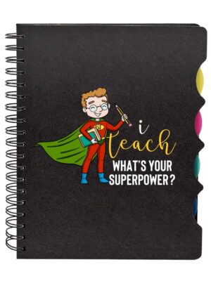 TheYaYaCafe® Birthday Gifts for Teacher, iTeach Printed Wirebound Notebook A5 Size, 300 Ruled Pages