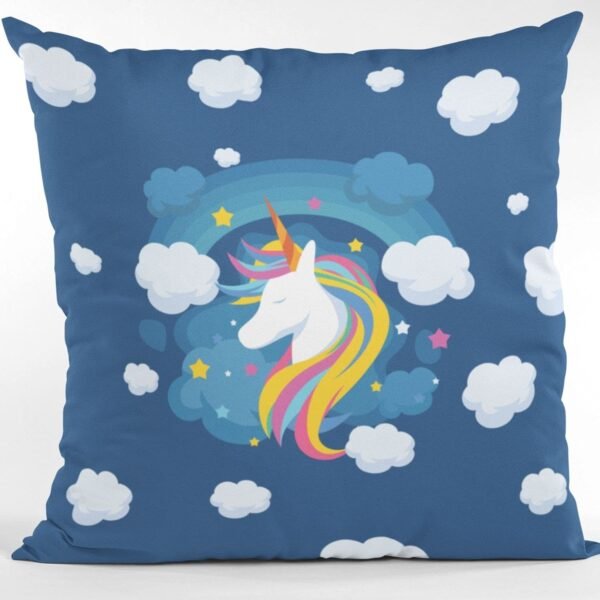 Birthday Gifts 12 x 12 Dream Moon Unicorn Printed Velvet Cushion (with Filler) Throw Pillow Sofa
