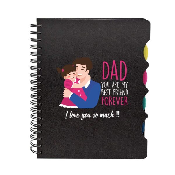 YaYa cafe A Father Is Neither An Anchor, But A Guiding Light Printed Notebook Diary for Father's Day (Black, 8.5 X 6 inches)