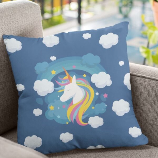 Birthday Gifts 12 x 12 Dream Moon Unicorn Printed Velvet Cushion (with Filler) Throw Pillow Sofa