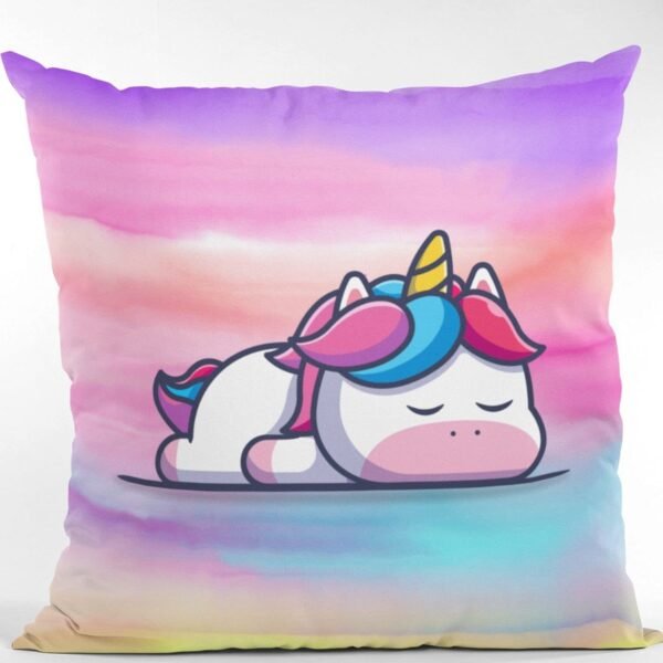 Birthday Gifts 12 x 12 Dream Moon Unicorn Printed Velvet Cushion (with Filler) Throw Pillow Sofa