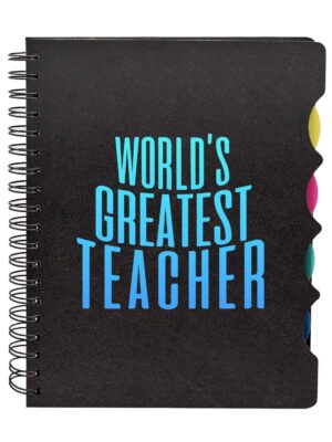 TheYaYaCafe® Birthday Gifts for Teacher, World's Greatest Teacher Printed Wirebound Notebook A5 Size, 300 Ruled Pages