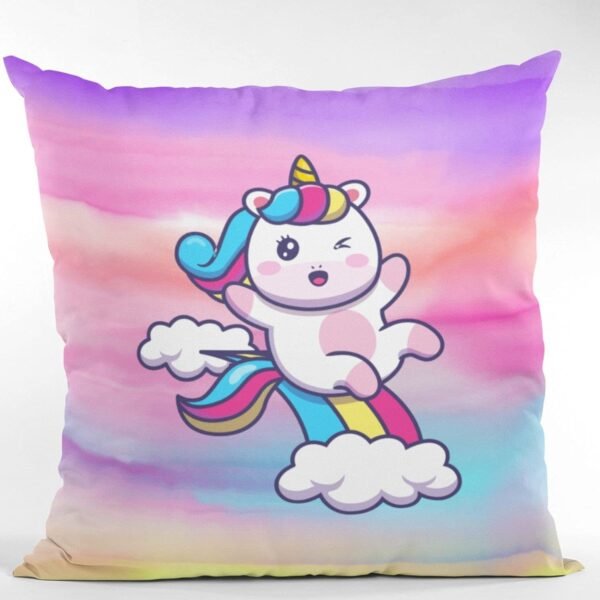 Birthday Gifts 12 x 12 Dream Moon Unicorn Printed Velvet Cushion (with Filler) Throw Pillow Sofa