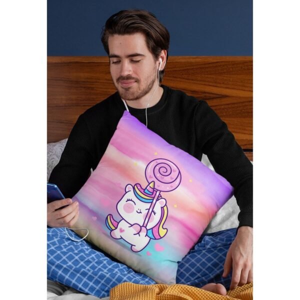 Birthday Gifts 12 x 12 Dream Moon Unicorn Printed Velvet Cushion (with Filler) Throw Pillow Sofa