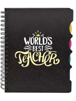 TheYaYaCafe® Birthday Gifts for Teacher, World's Best Teacher Printed Wirebound Notebook A5 Size, 300 Ruled Pages