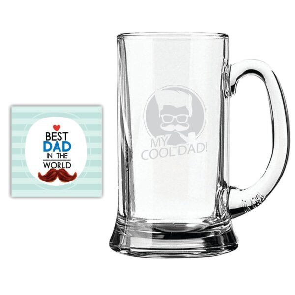 TheYaYaCafe Yaya Cafe Birthday Gifts for Father My Cool Dad Engraved Beer Mug for Dad - Icon Beer 580ml