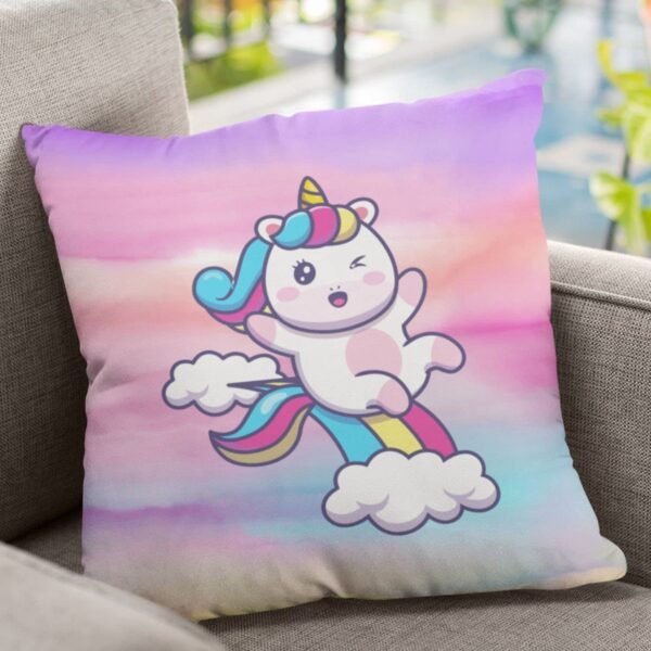Birthday Gifts 12 x 12 Dream Moon Unicorn Printed Velvet Cushion (with Filler) Throw Pillow Sofa