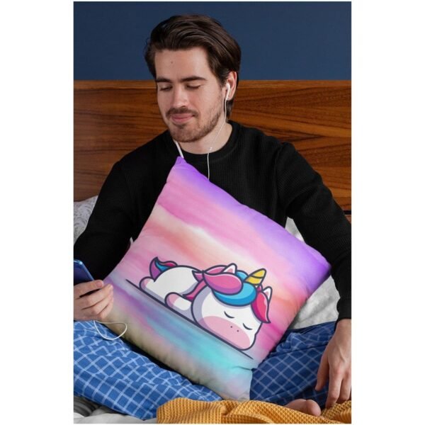Birthday Gifts 12 x 12 Dream Moon Unicorn Printed Velvet Cushion (with Filler) Throw Pillow Sofa