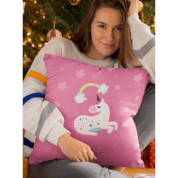Birthday Gifts 12 x 12 Dream Moon Unicorn Printed Velvet Cushion (with Filler) Throw Pillow Sofa