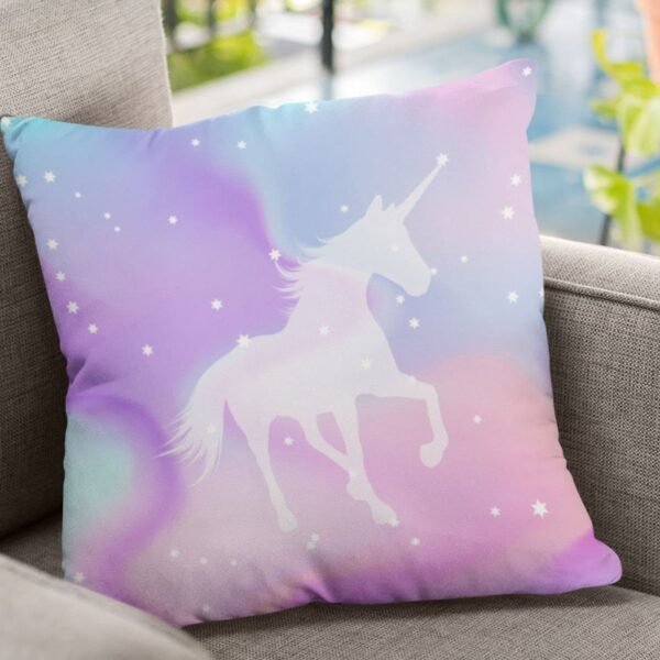 Birthday Gifts 12 x 12 Dream Moon Unicorn Printed Velvet Cushion (with Filler) Throw Pillow Sofa